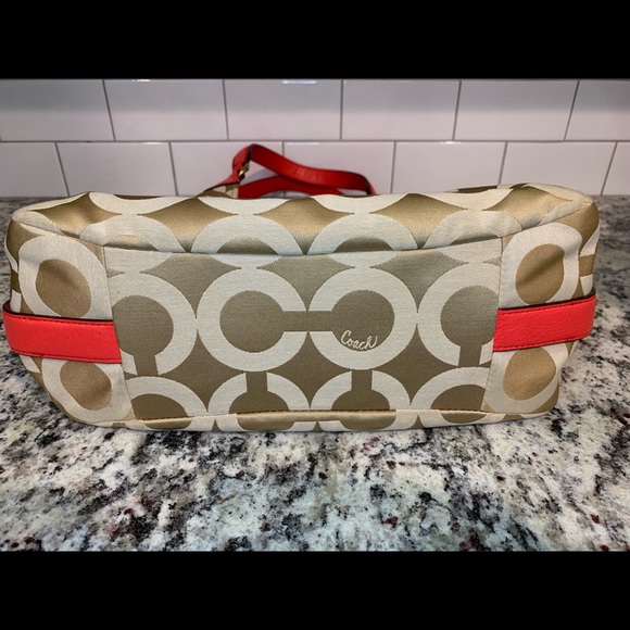 Fabric and Leather Coach Purse - Picture 4 of 8